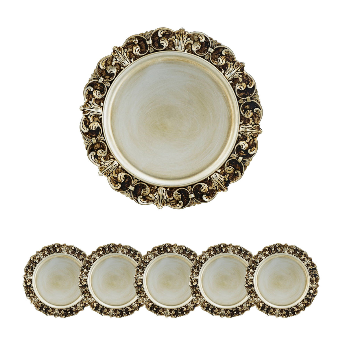 Gold Plastic Charger Plates with Durable Design - Set of 6