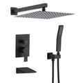 Black Shower Faucet Set with Rainfall Shower Head