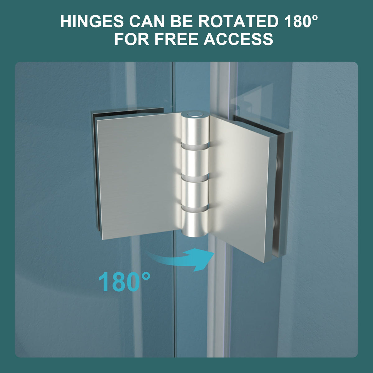Frameless Shower Door with Tempered Glass - 32"W x 72"H