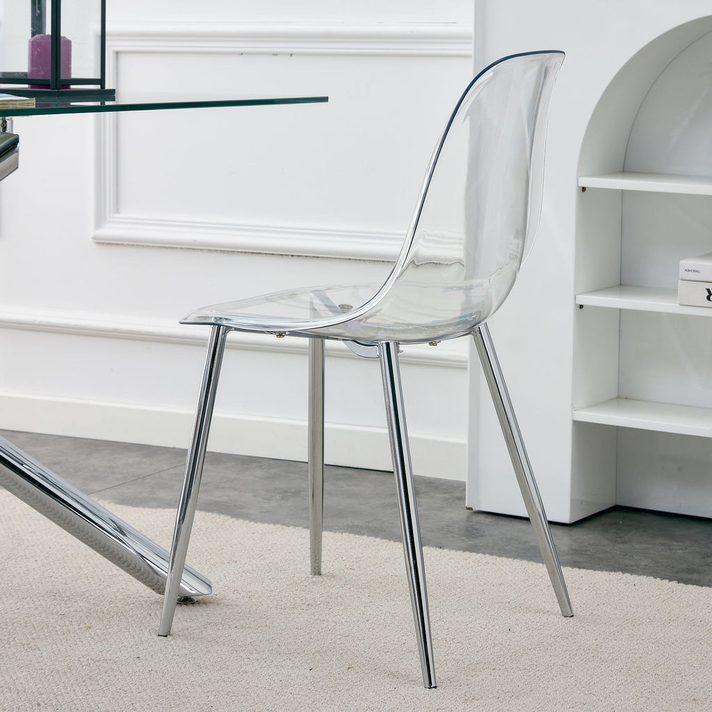 Modern Minimalist Transparent Dining Chair - 6-Piece Set