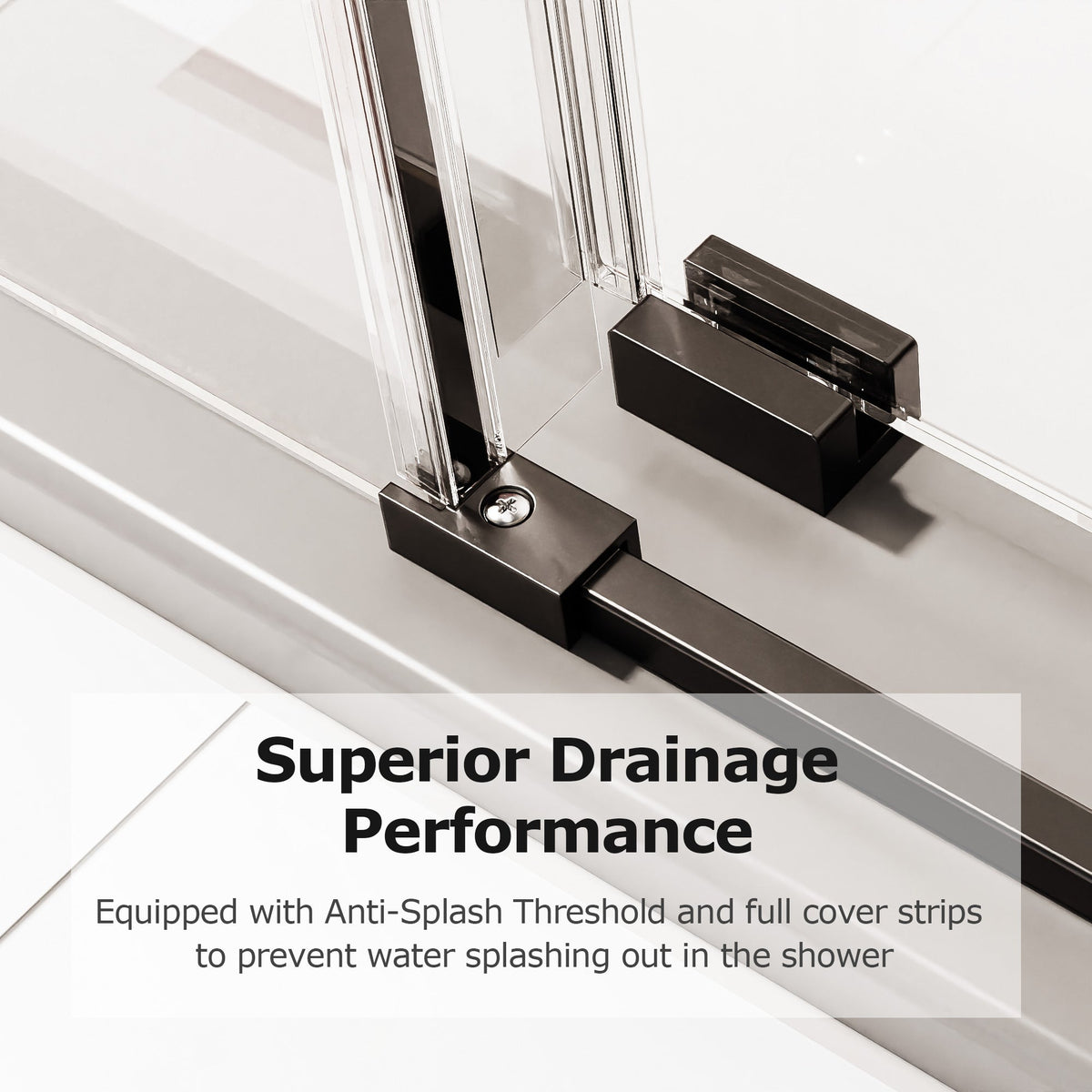 46-48" W * 76" H Frameless Single Sliding Shower Doors