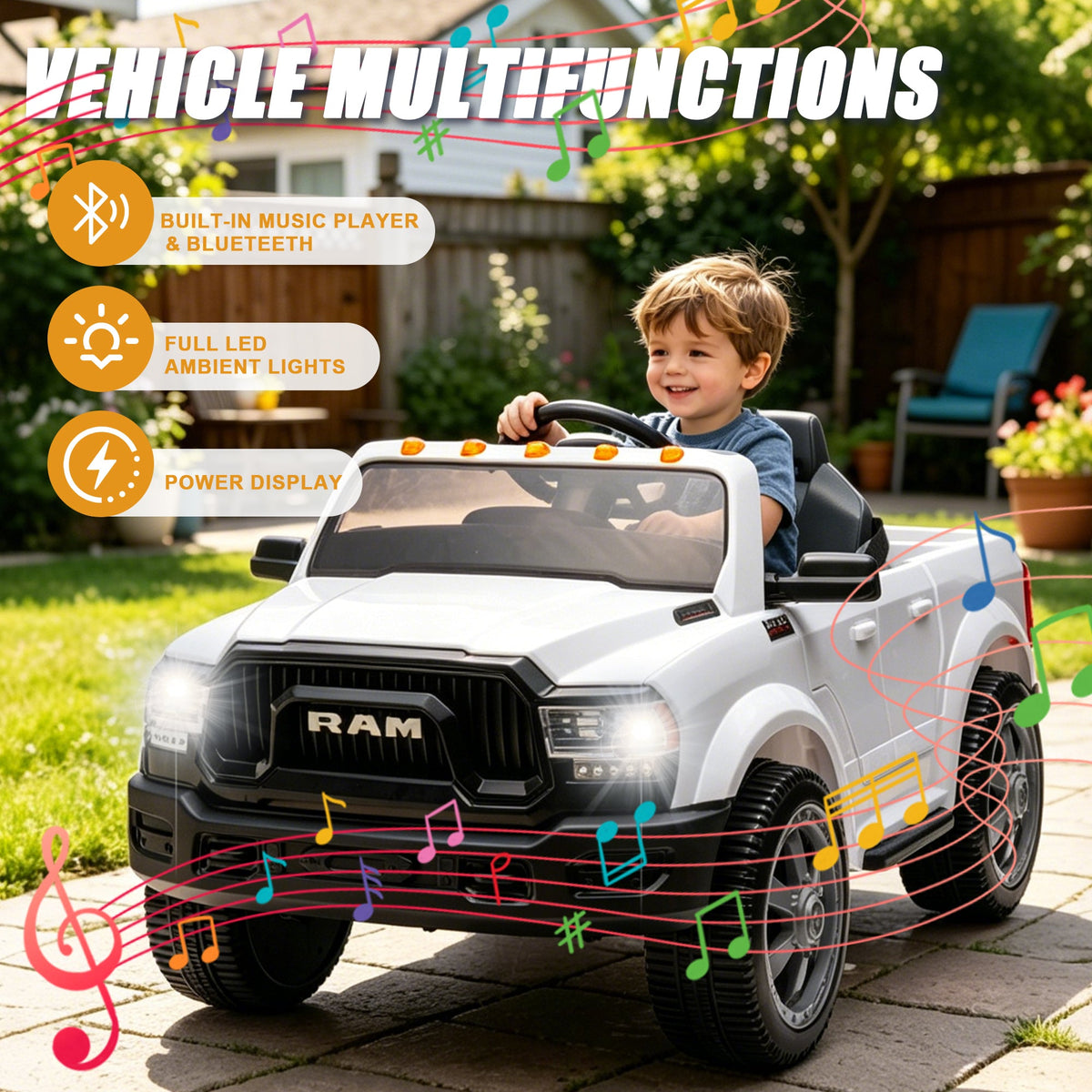 Licensed RAM 2500 12V Large Kids Ride On Electric Pickup