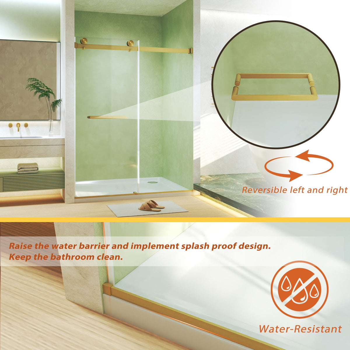 Frameless Double Sliding Shower Door