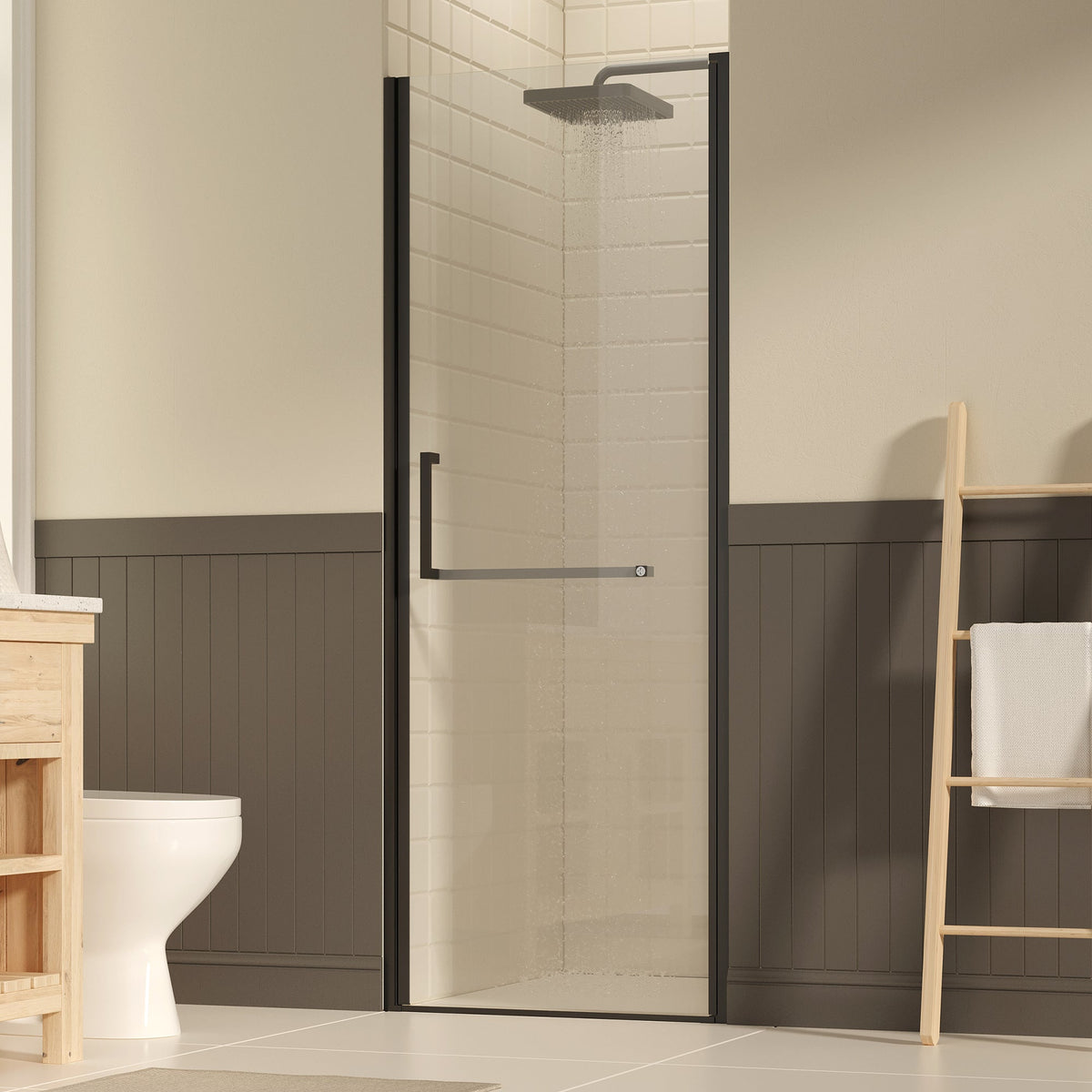 27-28" W ×72" H Frameless Pivot Shower Door