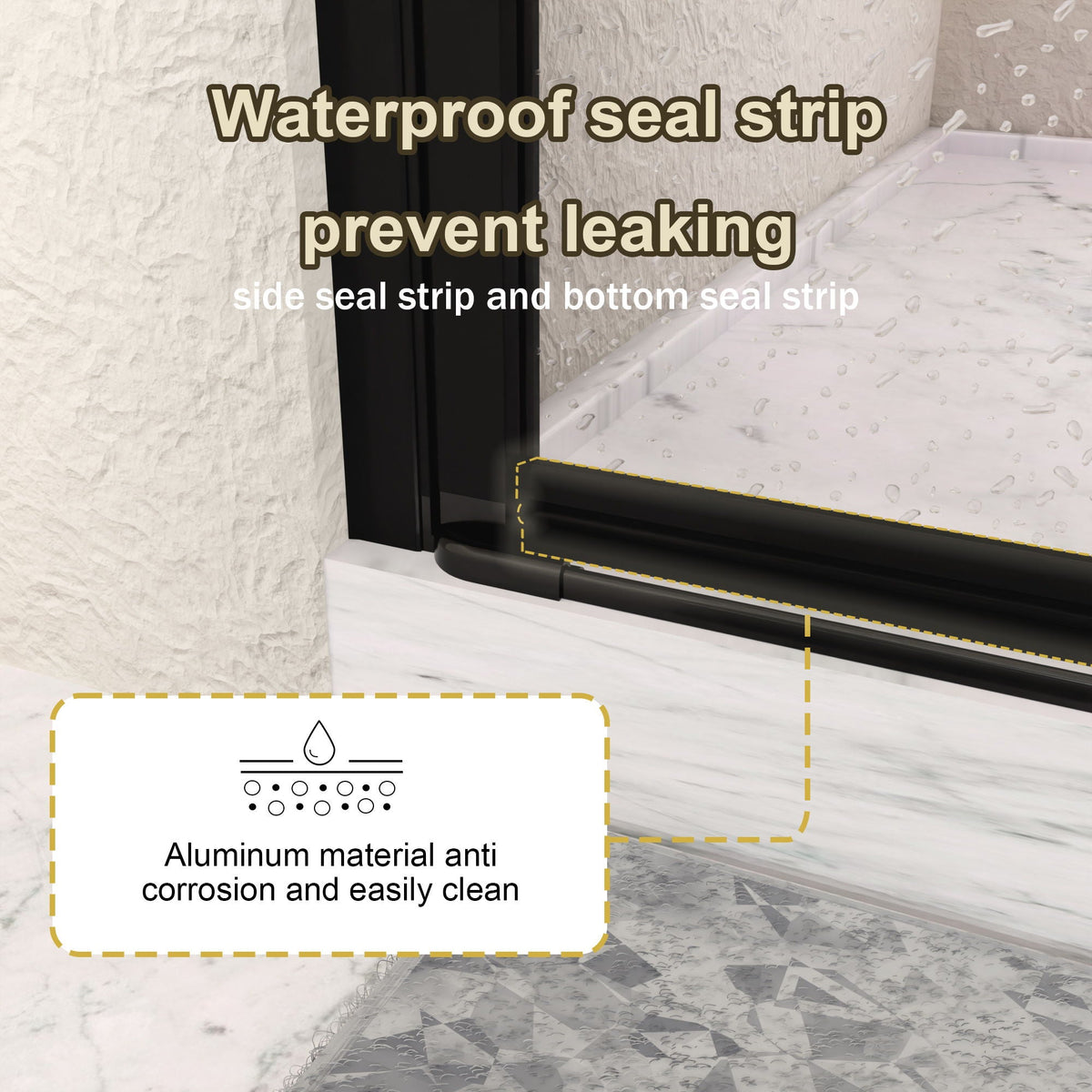 Semi Frameless Bifold Pivot Shower Door, Reversible Installation