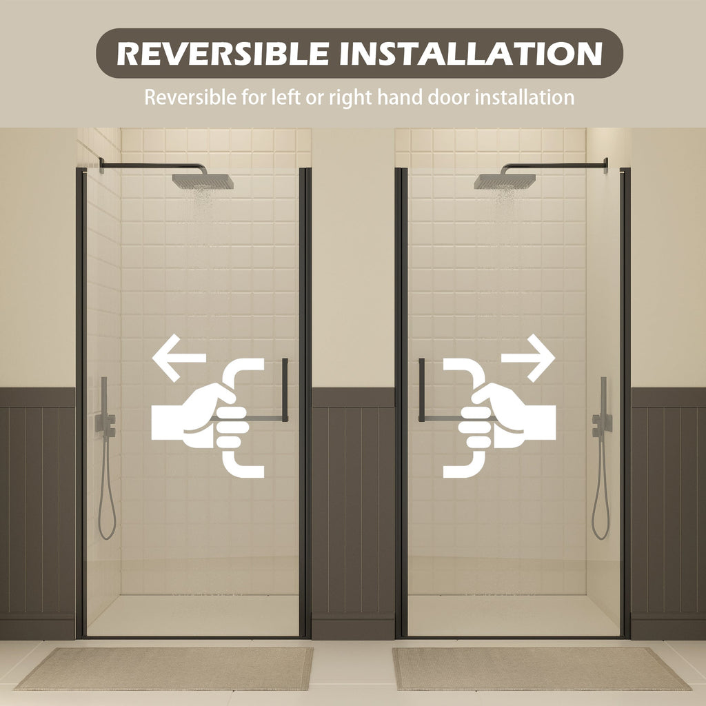 27-28" W ×72" H Frameless Pivot Shower Door