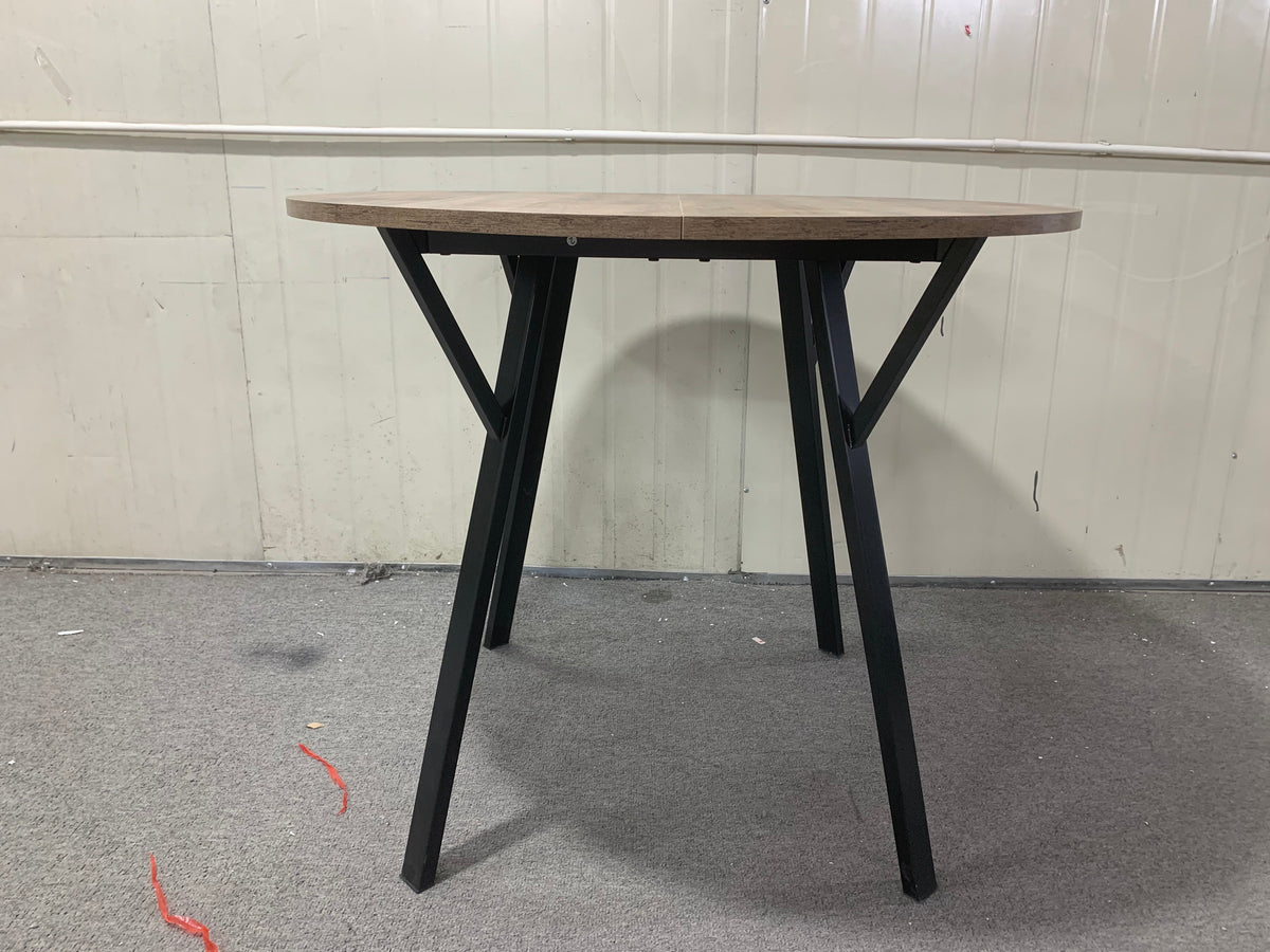 35.43 Inch Round Dining Table with Metal Frame