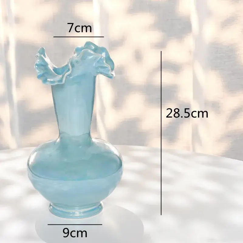 DecorBites™ Ceramic Shell Vase - White Gloss - Abstract Irregular Design for Home Decor