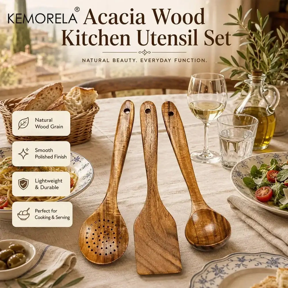 Acacia Wood Kitchen Utensils Set 3pcs