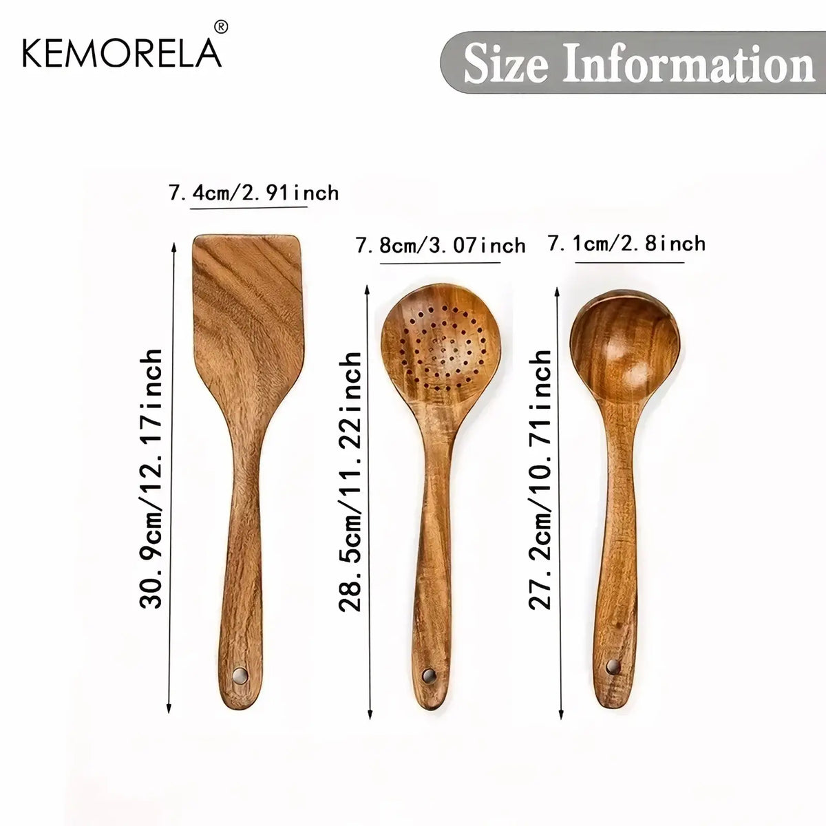 Acacia Wood Kitchen Utensils Set 3pcs