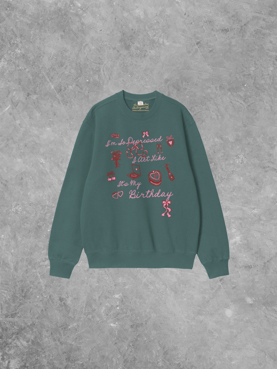 Underground Original Design: Act Like It's My Birthday, Icons Boxy Cotton Sweatshirt
