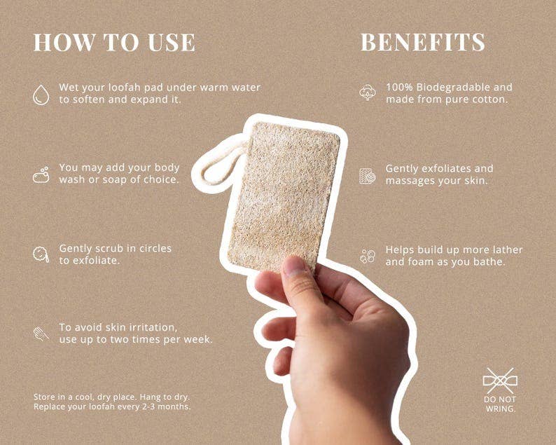 Natural Loofah Pad 2-Pack