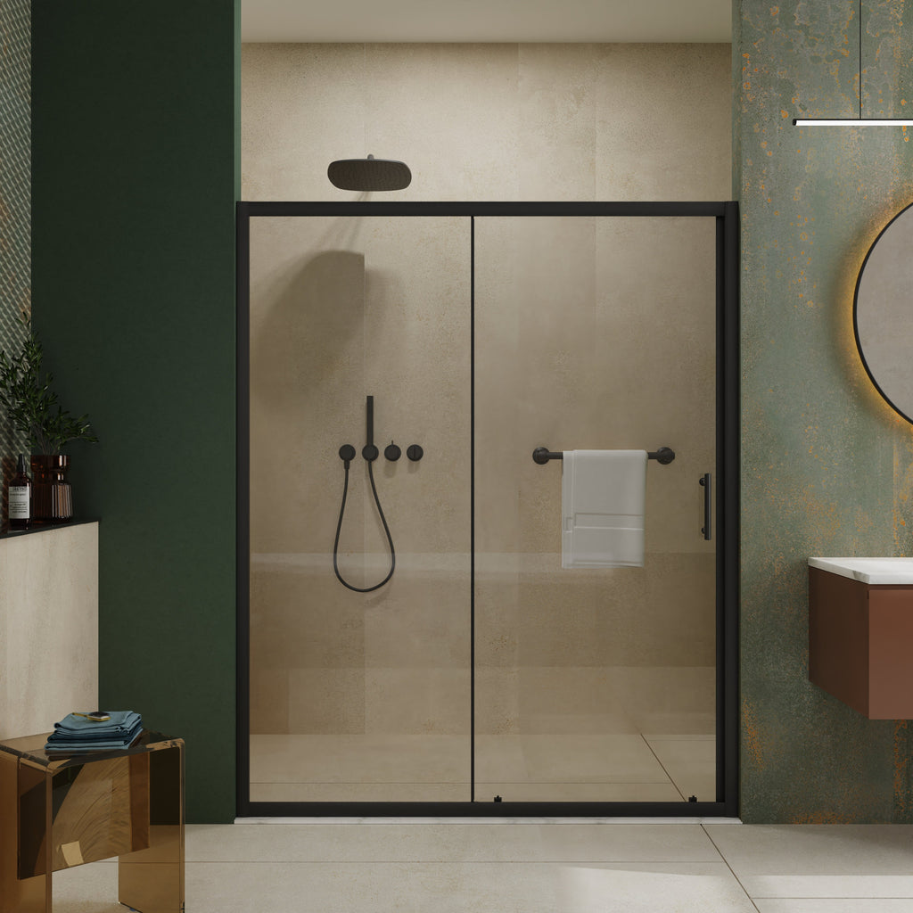60-in W x 72-in H Single Sliding Shower Door