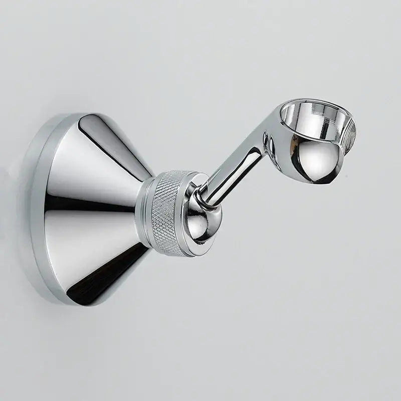 DecorBites™ Brass Handheld Shower Holder Bracket, Chrome Finish, Wall Mounted, Adjustable Angle