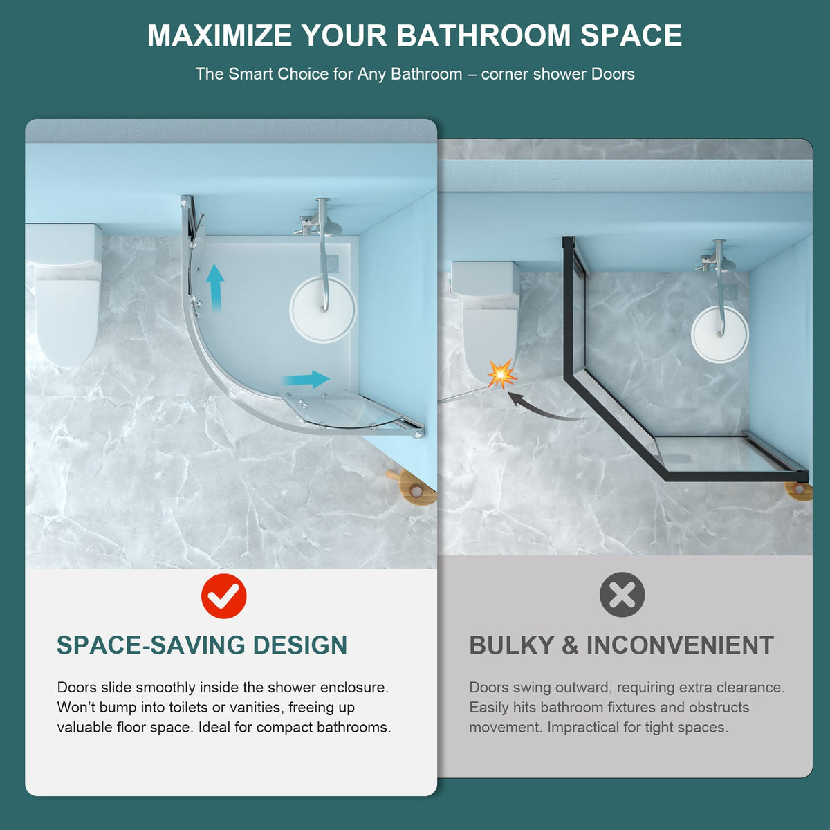 Framed Tub Shower Enclosure 36" x 72"