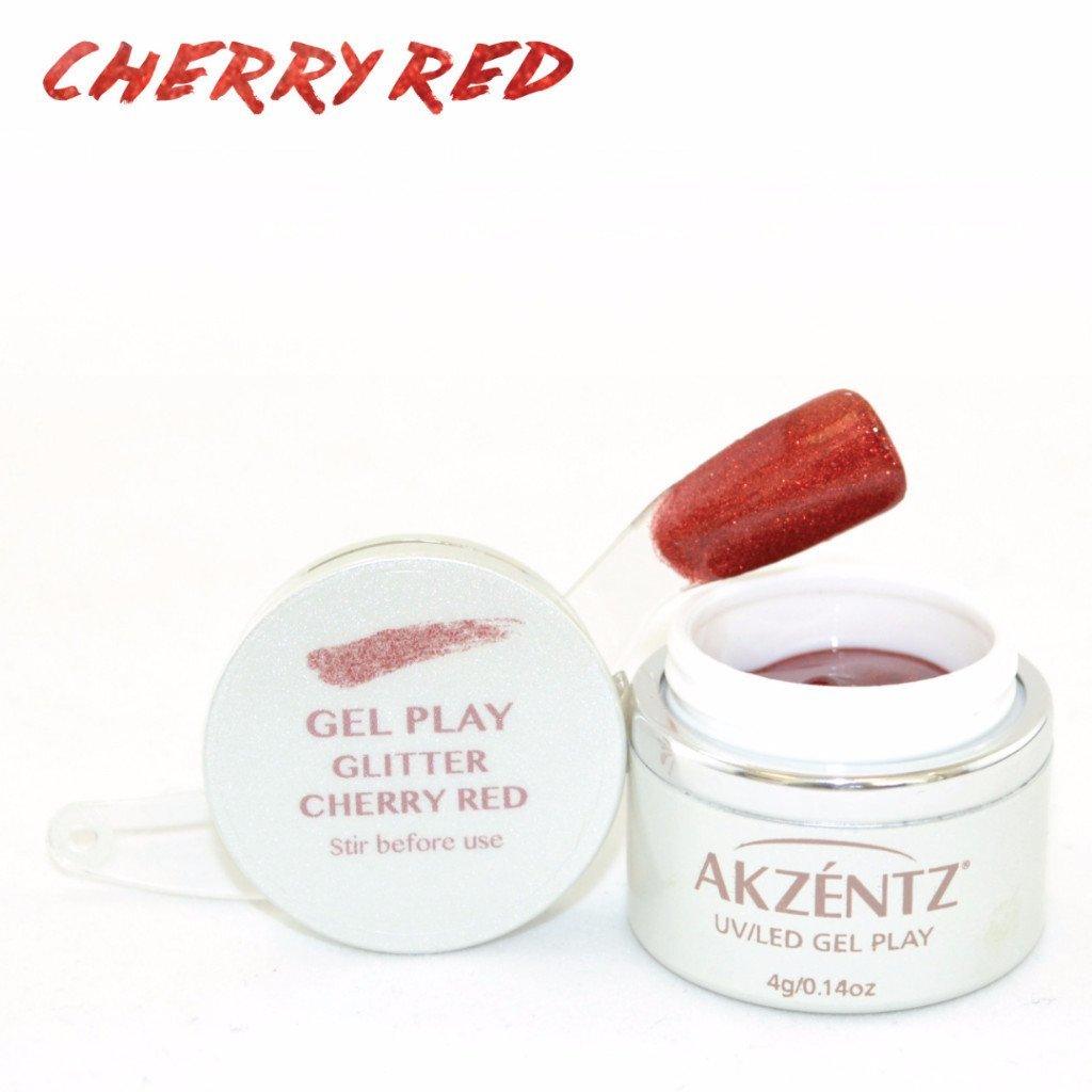 Akzentz Gel Play - Glitter Cherry Red