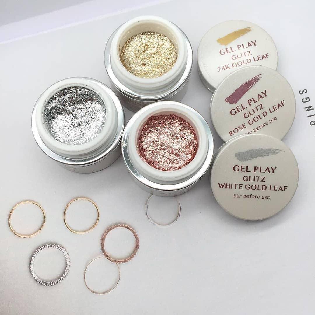 Akzentz Gel Play - Glitz White Gold Leaf