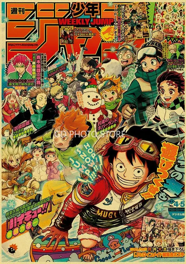 Gon freecss weekly shonen jump kraft paper anime poster bedroom decor