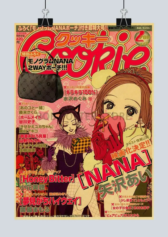 Retro nana kraft paper anime posters bedroom wall art decor