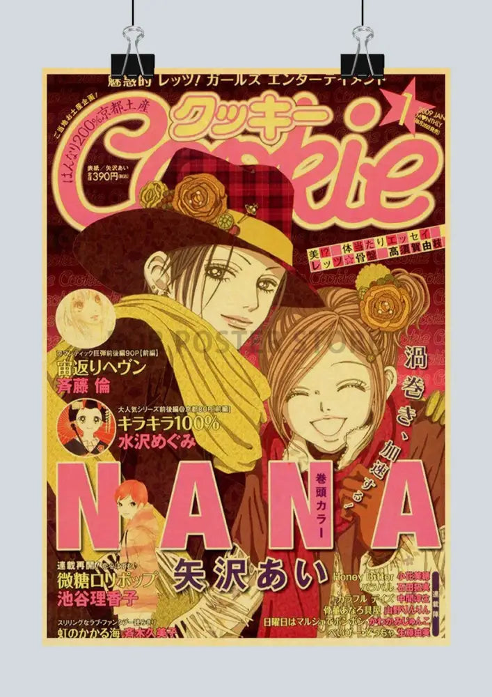 Retro nana kraft paper anime poster set bedroom wall decor