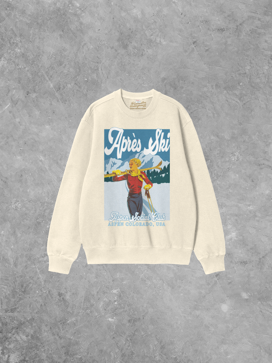 Underground Original Design: Apres Ski, Aspen Social Club Boxy Cotton Sweatshirt