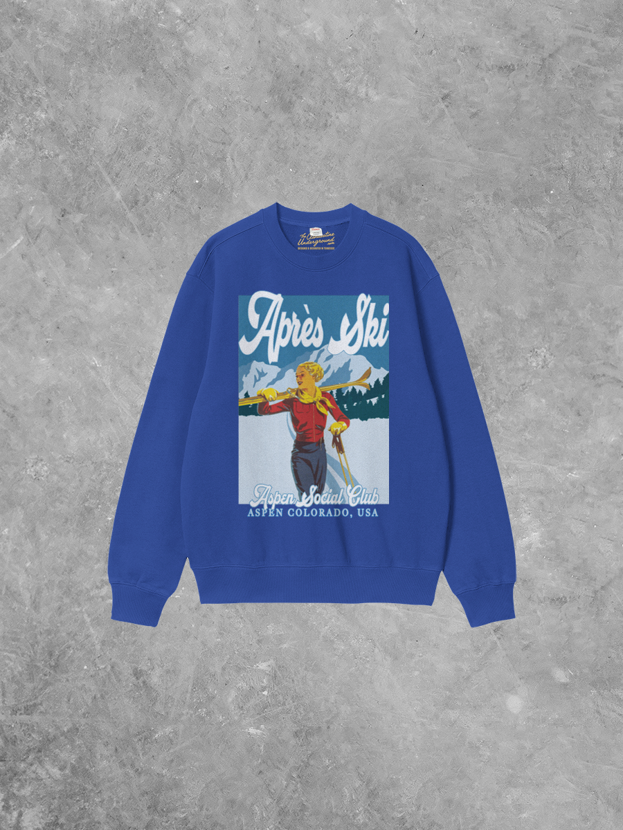 Underground Original Design: Apres Ski, Aspen Social Club Boxy Cotton Sweatshirt