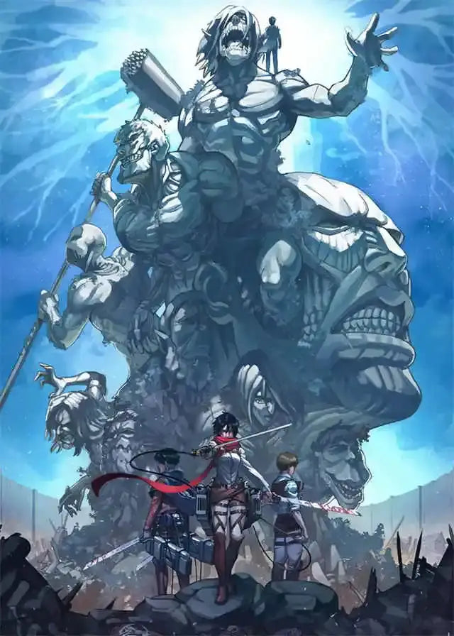 Attack on titan action polyester canvas poster bedroom wall art