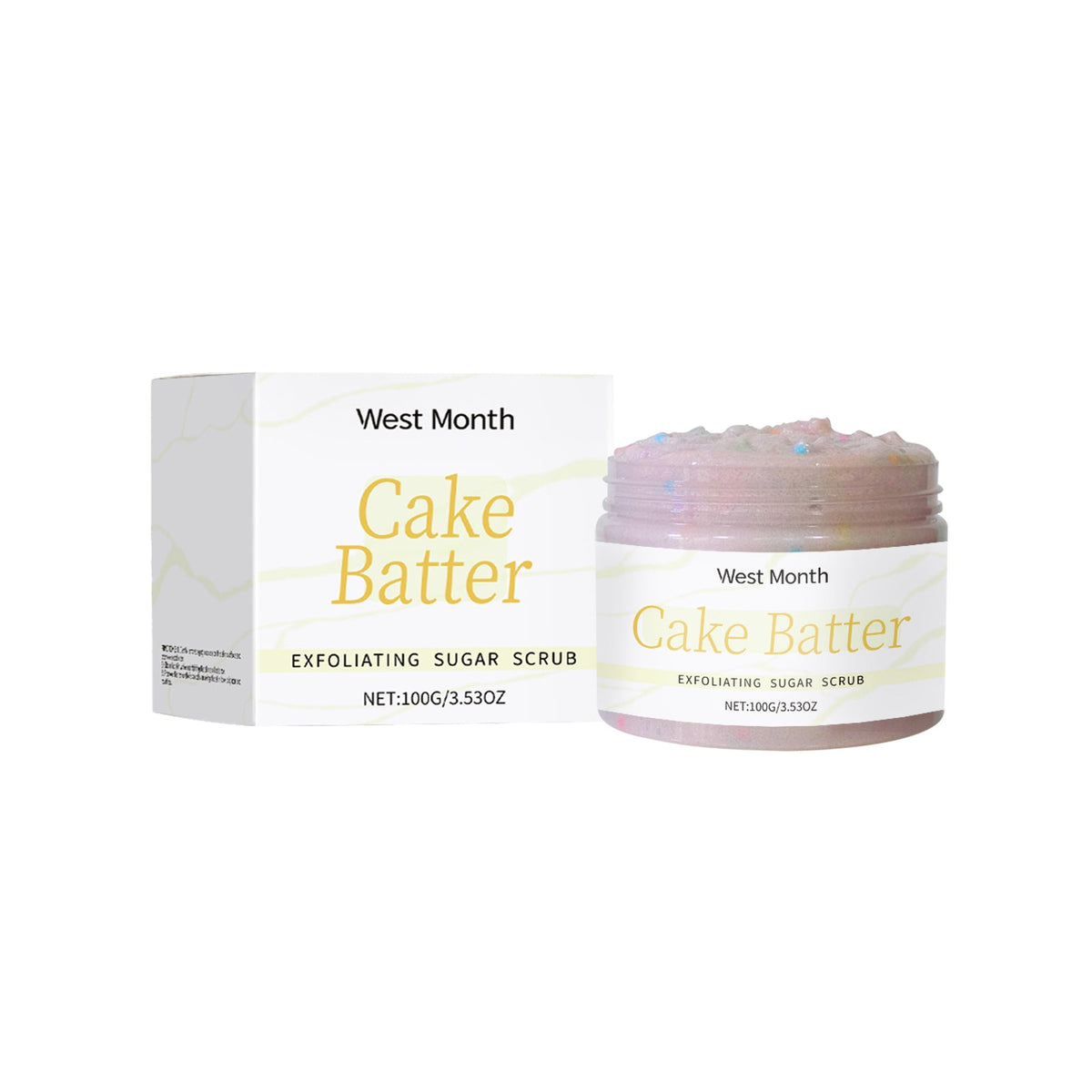 Cake batter West Month Exfoliating Scrub, Gentle Exfoliating Dead Skin Hydrating Exfoliating Scrub