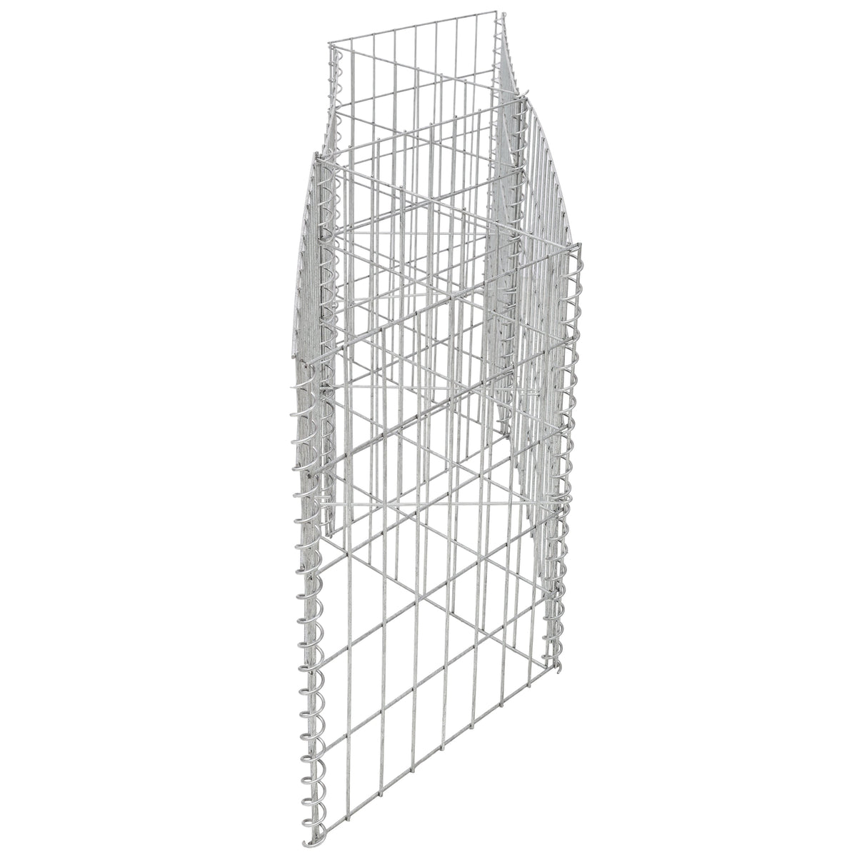 Galvanized Steel Gabion Basket with 3 Compartments - Silver