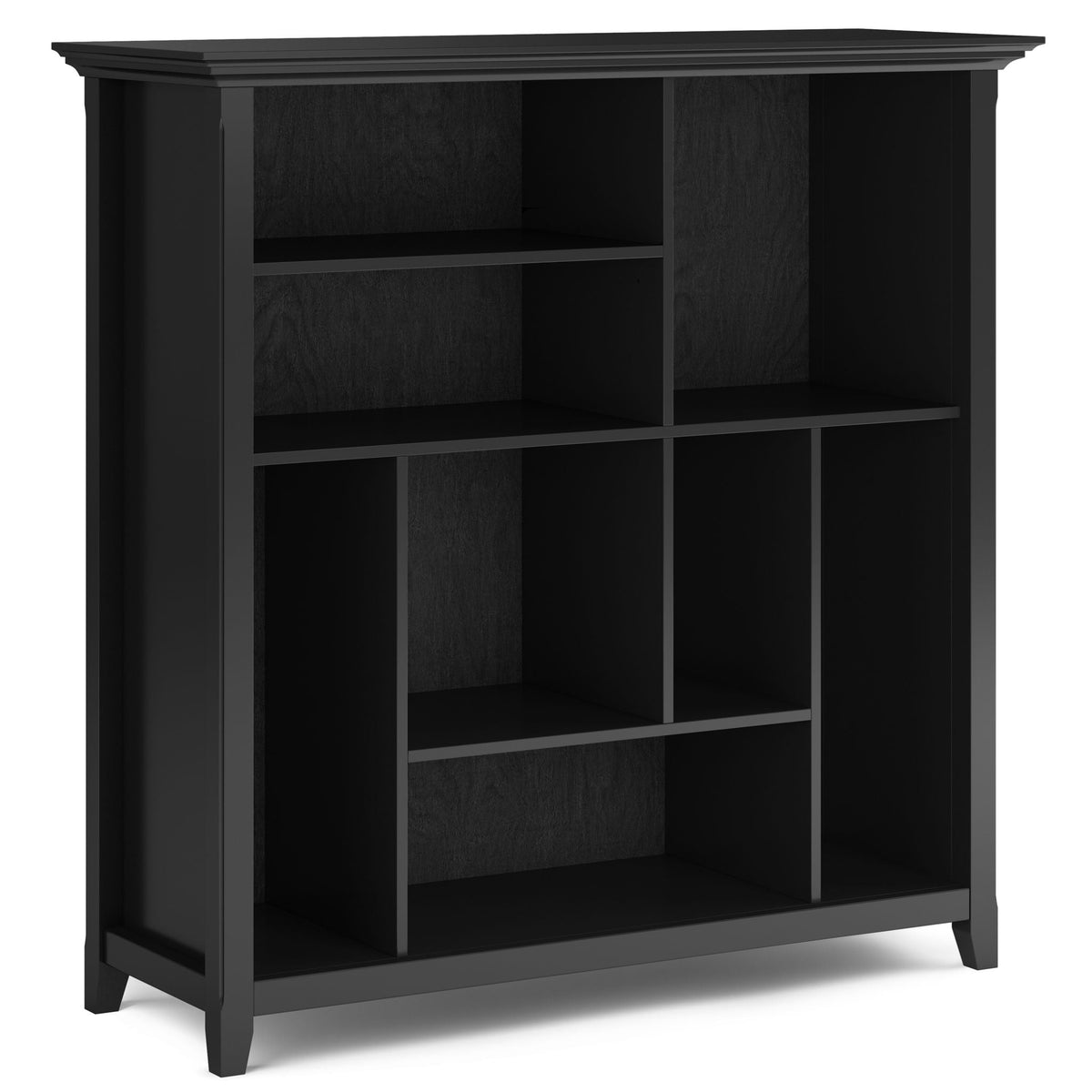 Multi Cube Bookcase and Storage Unit with Eight Storage Cubbies - Black, Gray, White, Dark Brown