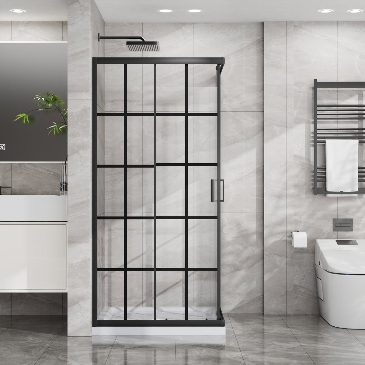 Goodyo Corner Shower Door 36 in. D x 36 in. W x 72 in. H