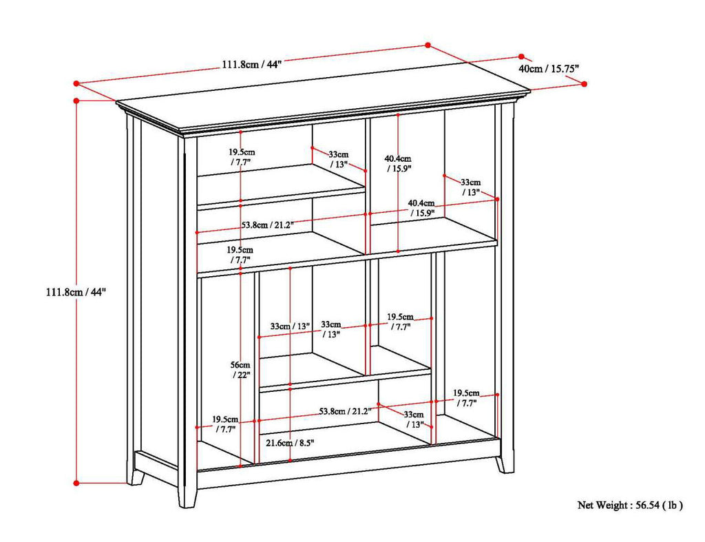 Multi Cube Bookcase and Storage Unit with Eight Storage Cubbies - Black, Gray, White, Dark Brown