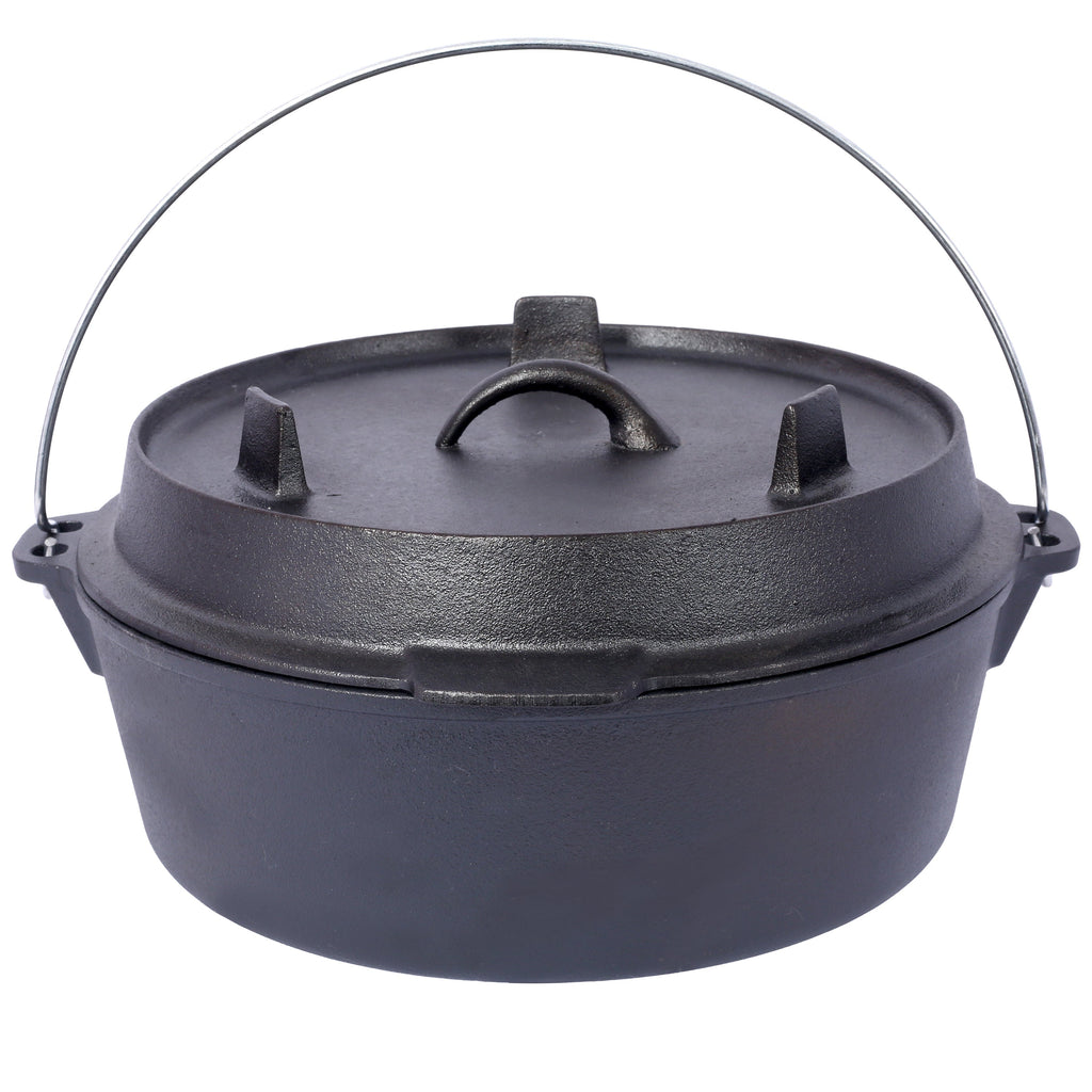 Pre-Seasoned Cast Iron Dutch Oven with Skillet Lid, 6 Quart