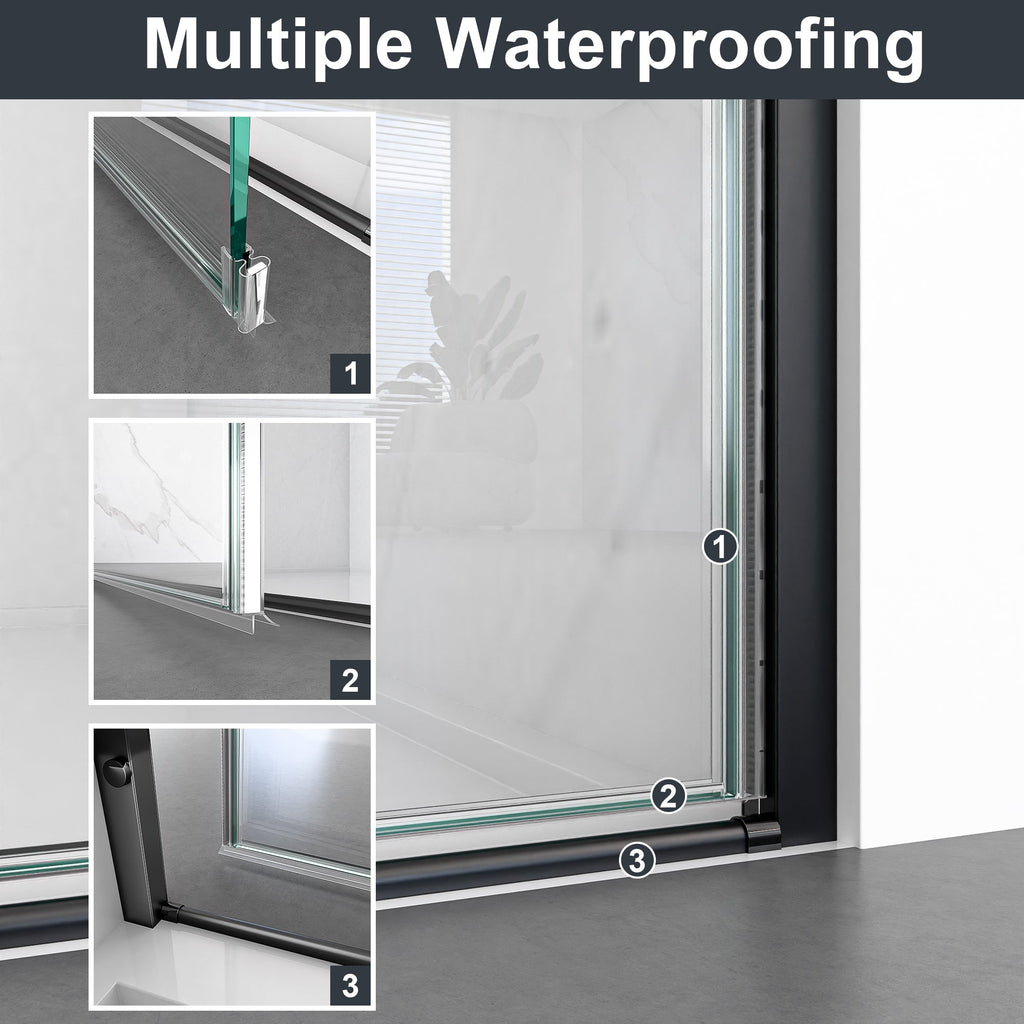 30"W x 72"H Frameless Circular Pivot Shower Door in Matte