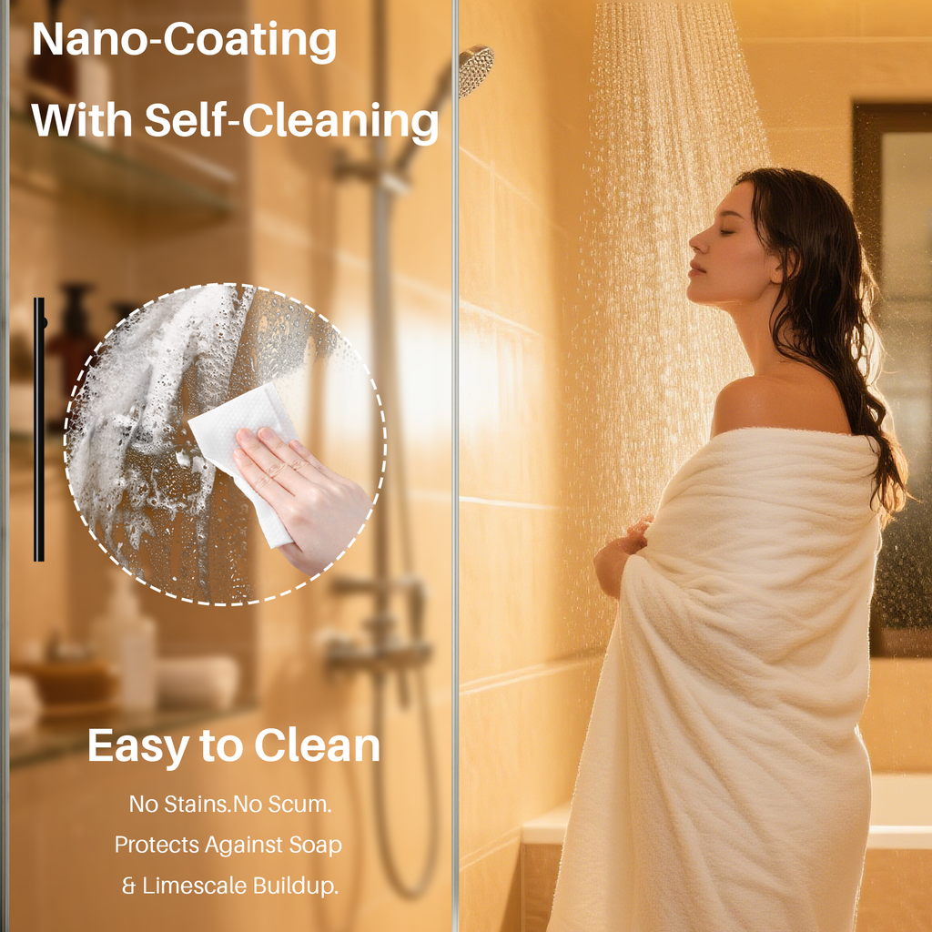 Frameless Shower Door, 44-48 in W x 75 in H