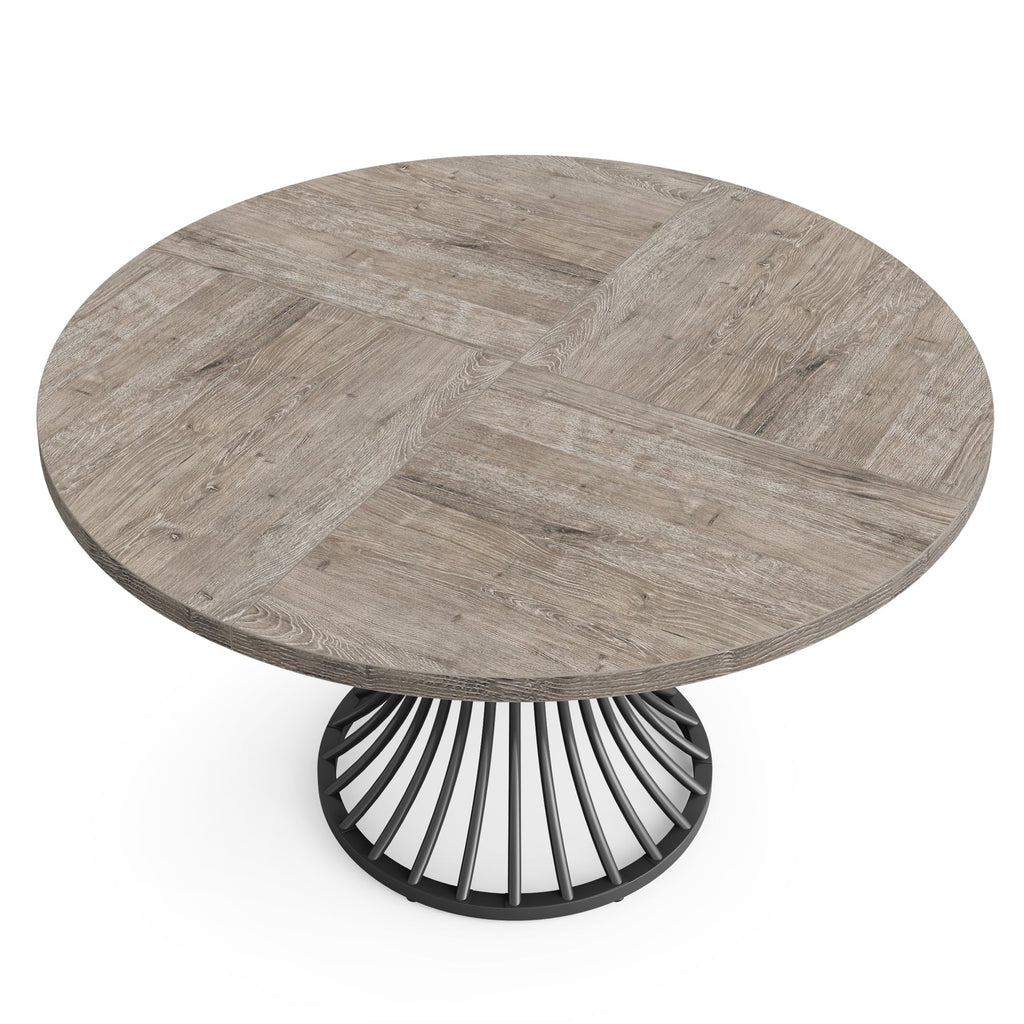 47" Farmhouse Round Dining Table for 4-6