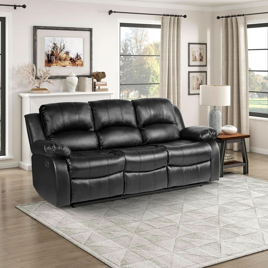 Humphreys Double Reclining Loveseat Black Faux Leather
