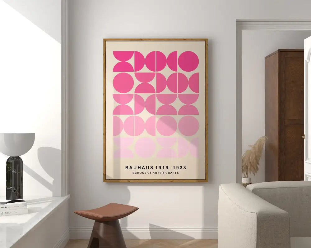 Minimalist bauhaus black geometric canvas prints living room art