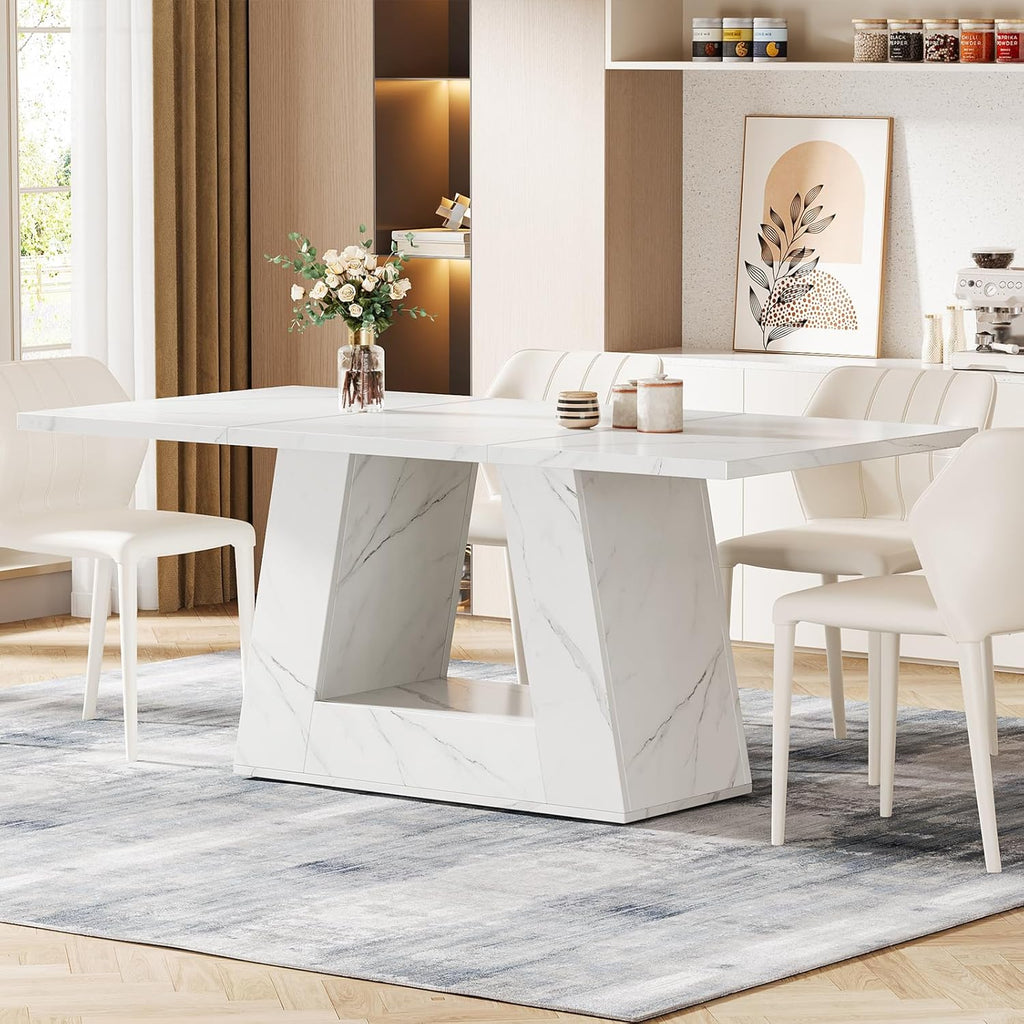 63" Modern Rectangular Dining Table for 4 to 6 People