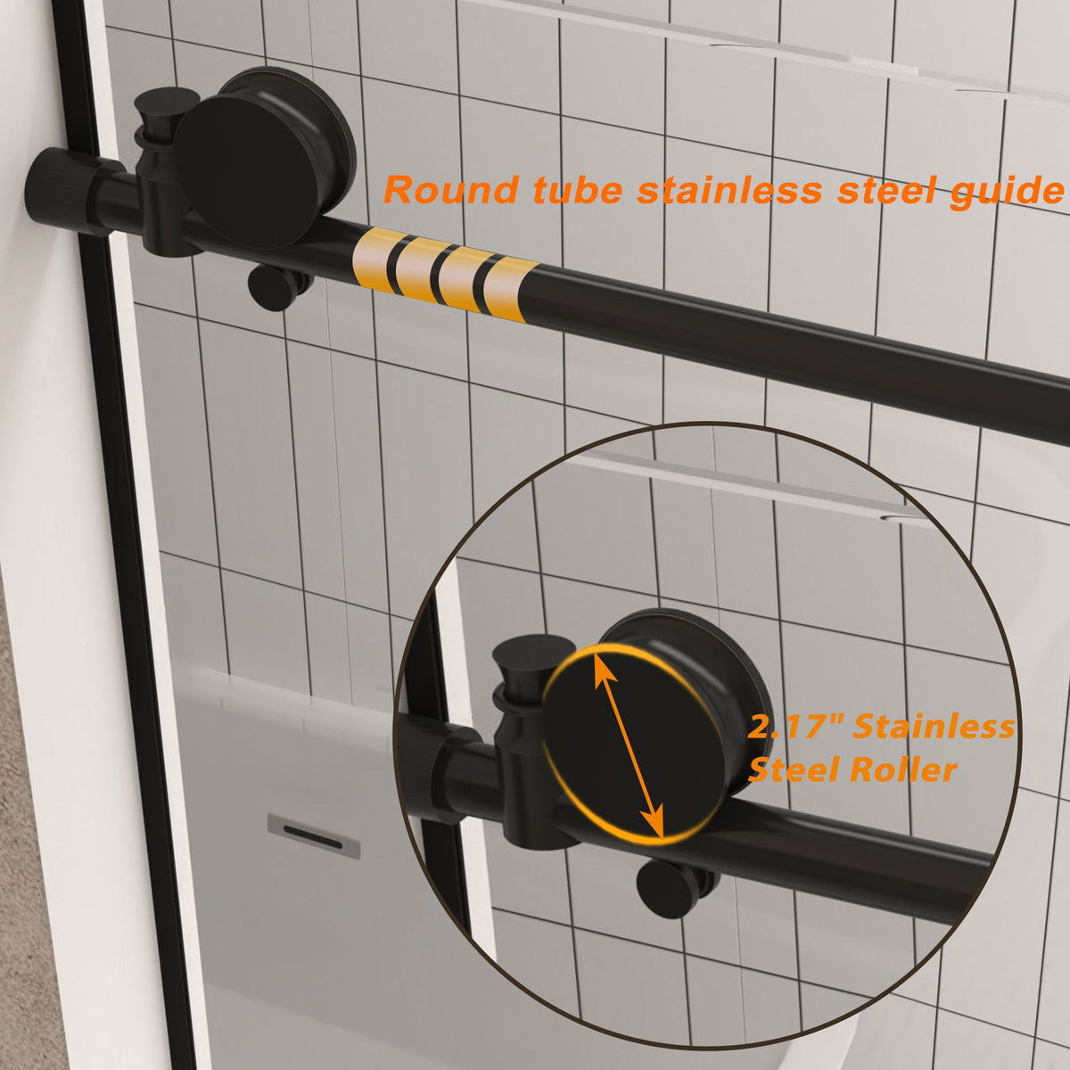 Frameless Shower Door 44-48" W x 76" H