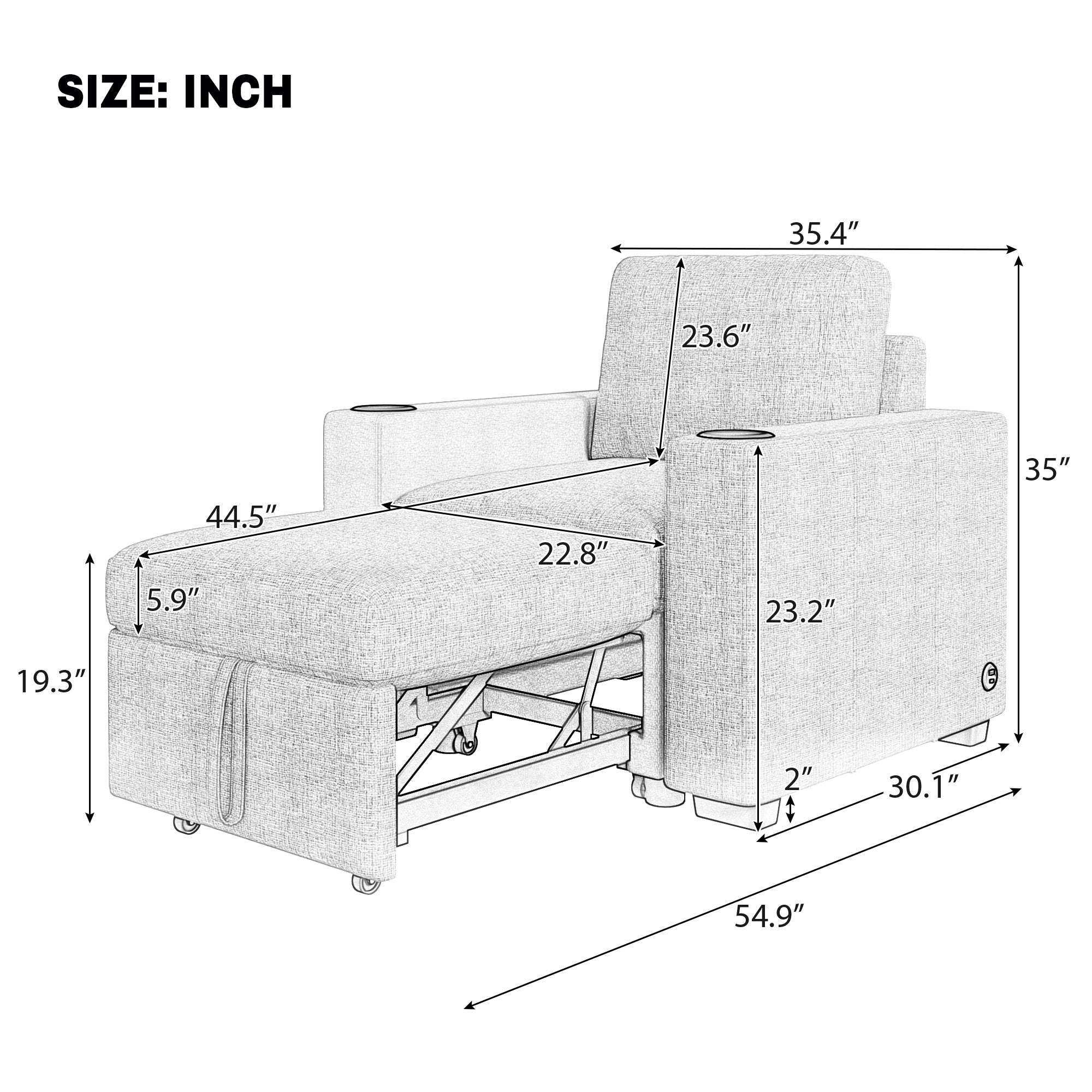 Modern Pull-Out Sofa Bed