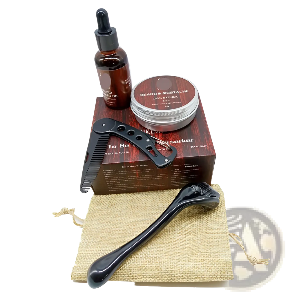 Beard Growth Kit with 540 Microneedle Roller and Oil