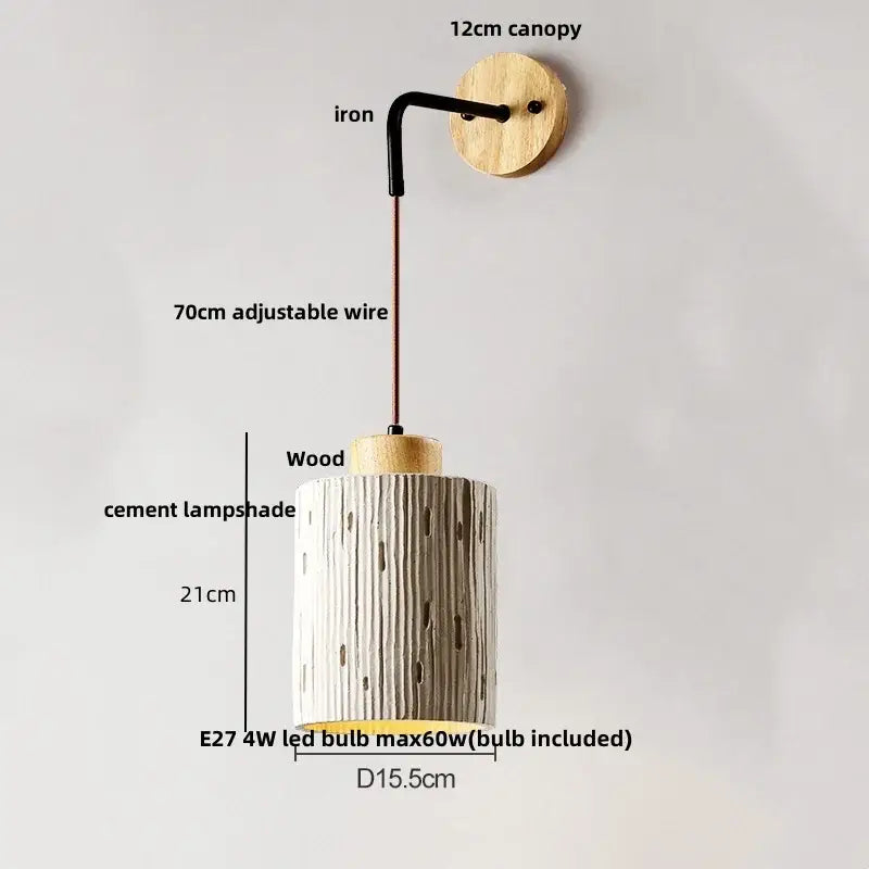 Beige ceramic wall sconce with pull chain switch for bedroom