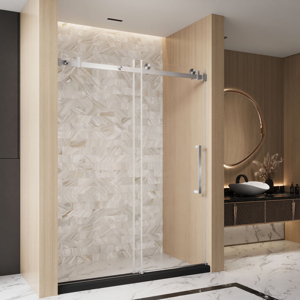 Frameless Single Sliding Shower Door - 48"W x 76"H