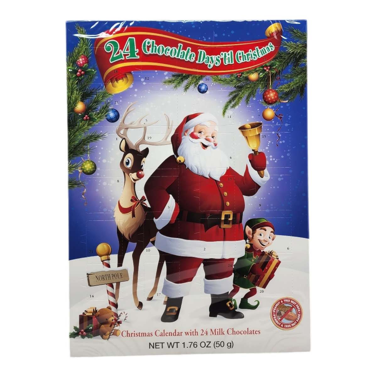 Chocolate Advent Calendar (1.76 oz) - Santa and Friends