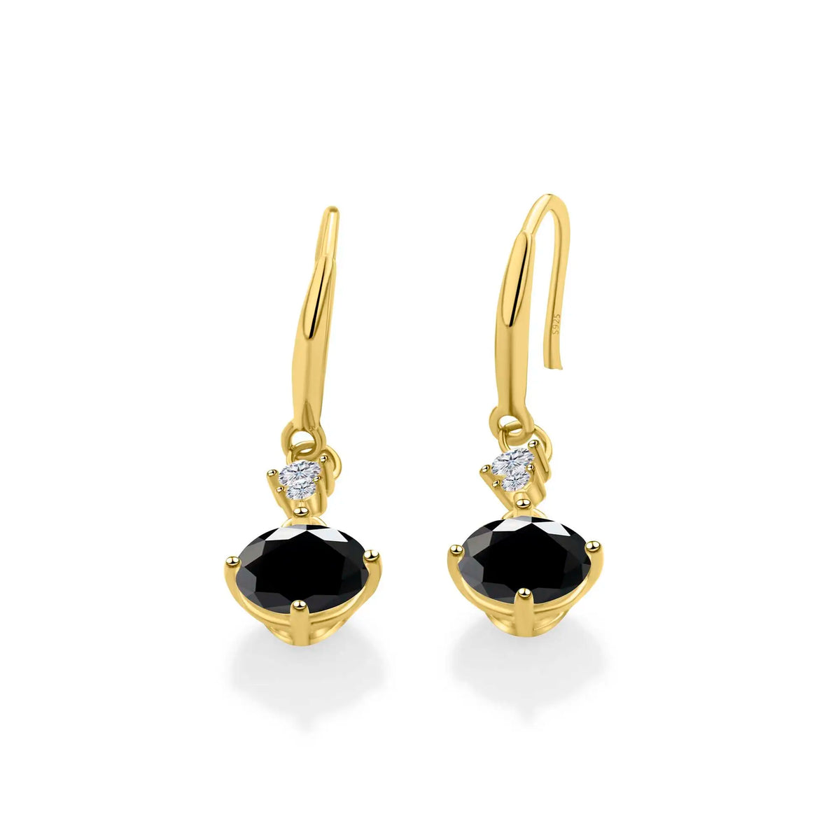 Colorful Moissanite Hook Drop Earrings in Sterling Silver