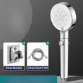 DecorBites™ Black Round Shower Head 6 Modes High Pressure Hand-held Knobs Water Stop