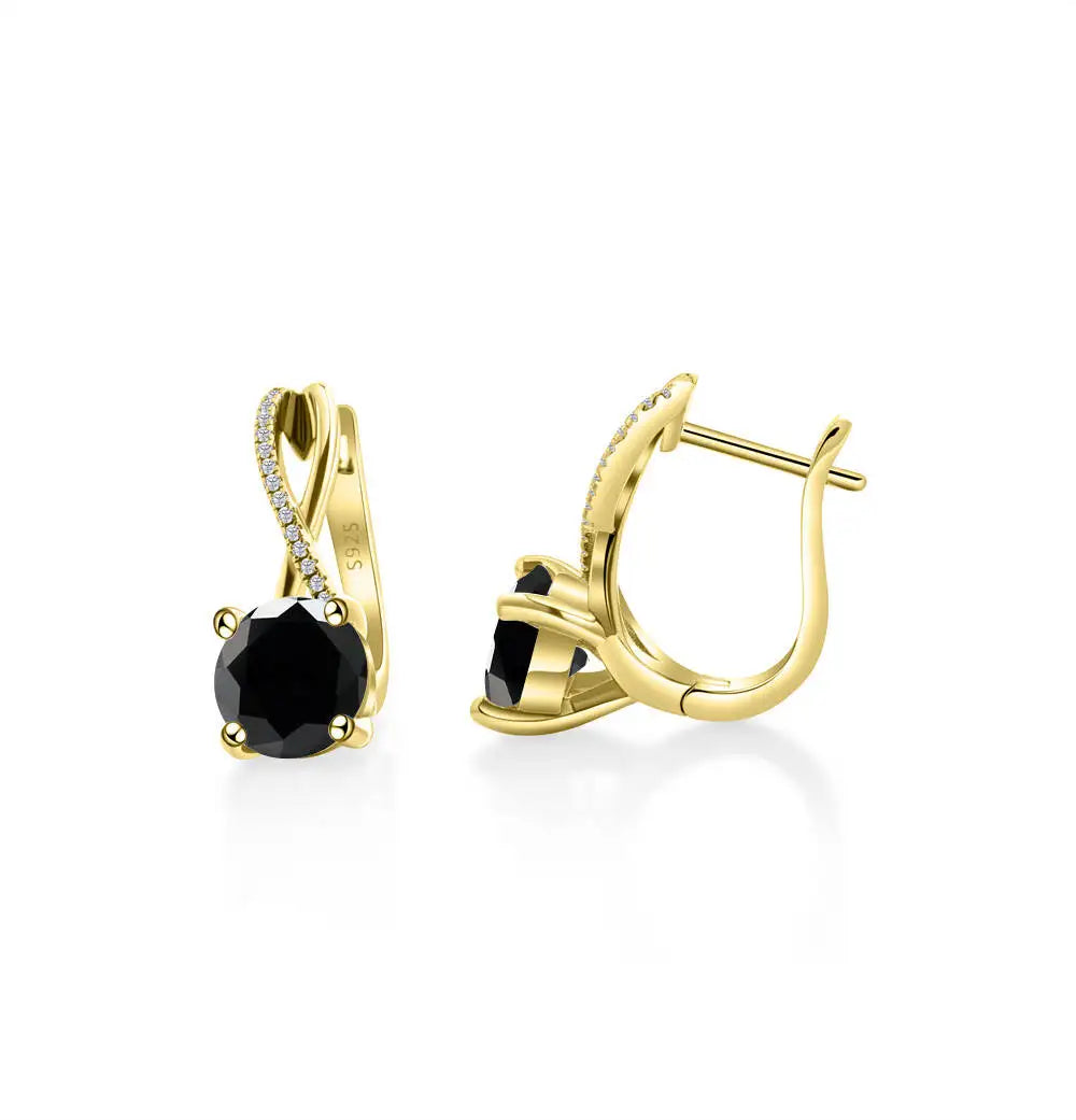 Moissanite Crossover Leverback Earrings, 2 ct Each, Gold-Tone Silver