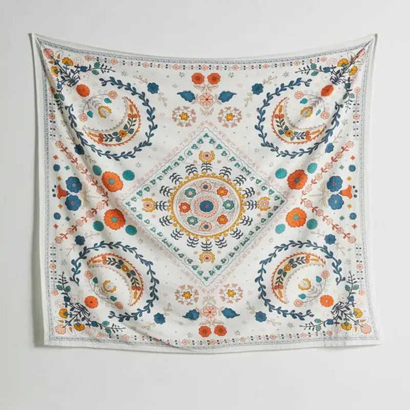 DecorBites™ Boho Floral Celestial Wall Tapestry for Hippie Home Decor