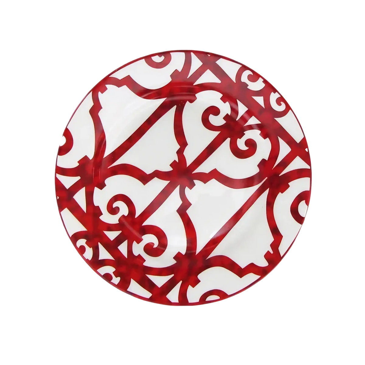 Bone China Red Scroll Dinnerware Set